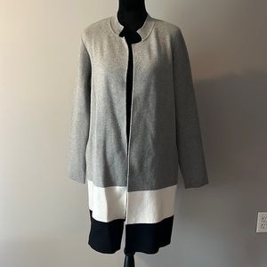 Gray/White/ Black cardigan sweater